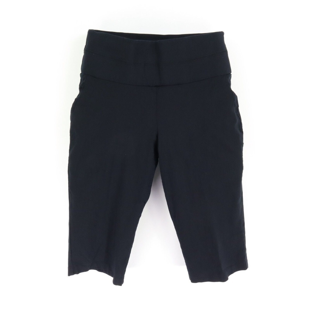 Prophecy Pedal Pusher Capri‎ Pant Mid Rise Womens Size 10P Black Stretch Waist